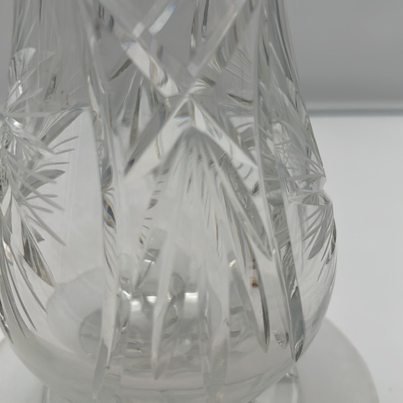 Vintage Wara Lead Crystal Hand Cut Clear Vase West Germany Star of David - Picture 7 of 16